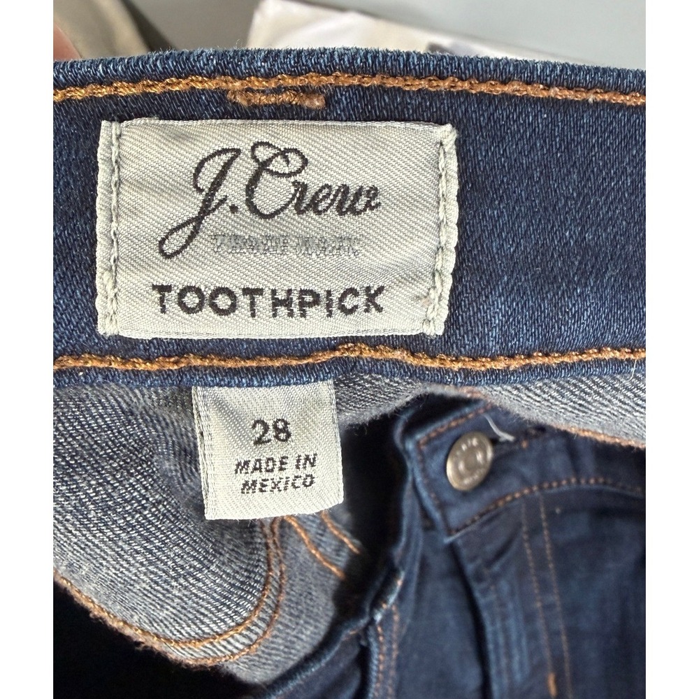 J.Crew Toothpick Skinny Jeans Dark Indigo Blue Stretch Denim Womens 28 Casual - Picture 7 of 9